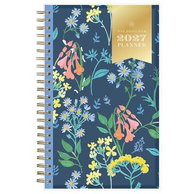 2027 Blue Sky Day Designer Meadow Blue 5 x 8 Calendar Year Weekly & Monthly Planner, Plastic Cover, Blue (147224-27)