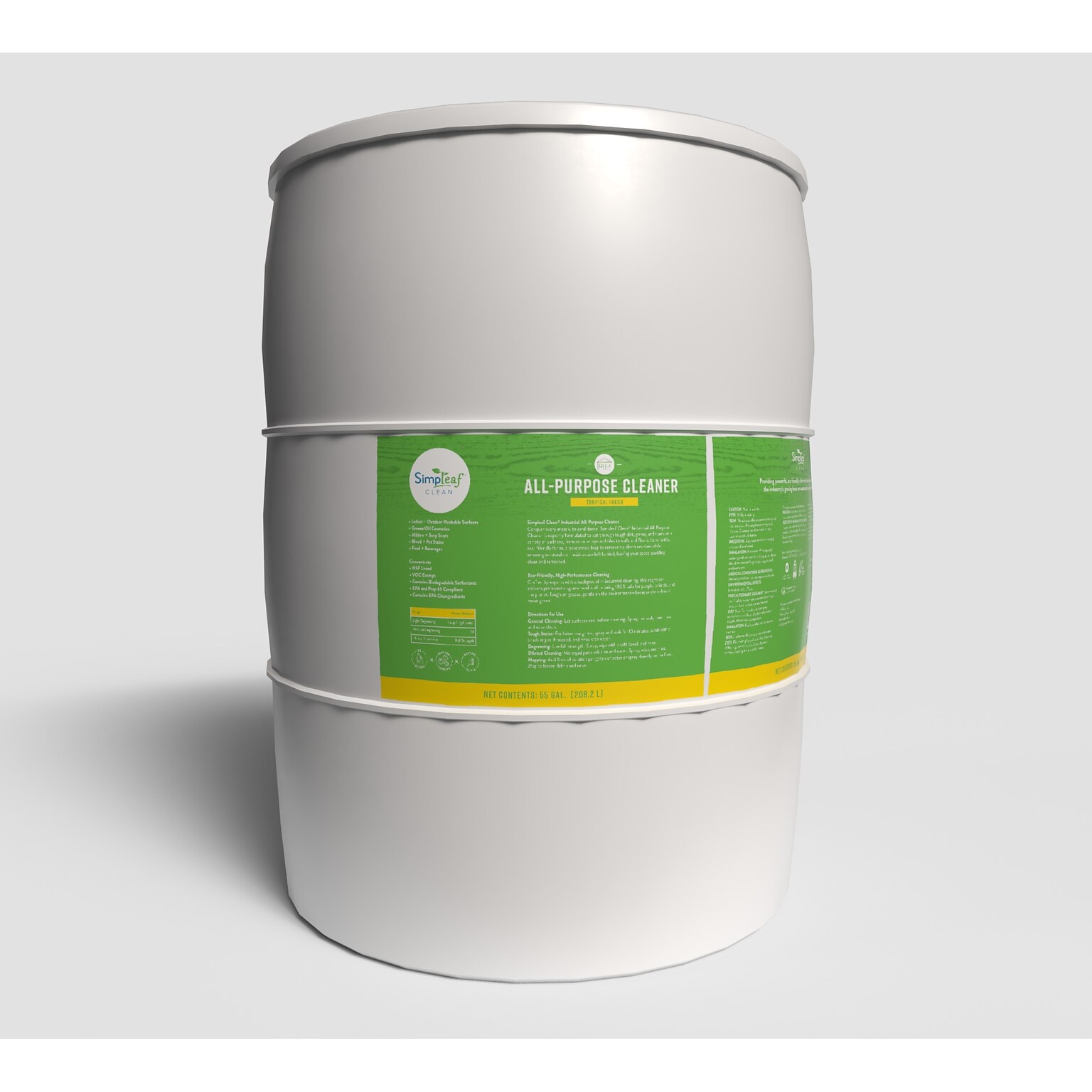 Simpleaf Clean All-Purpose Cleaner Concentrate, Tropical Fresh, 55 Gallon (SAPPL0155GTFCon)