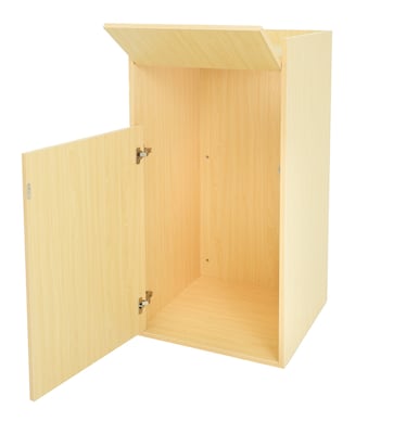Alpine Industries Wood Trash Can Enclosure with Tray Top, 40 Gallon, Oak (476-MEO)