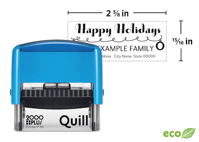 Custom Quill 2000 Plus® Printer P 50 Self-Inking Holiday Stamp, 15/16 x 2 11/16