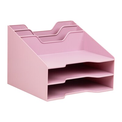 Staples 5-Compartment Plastic Desktop Organizer, Dusty Pink (ST63874)