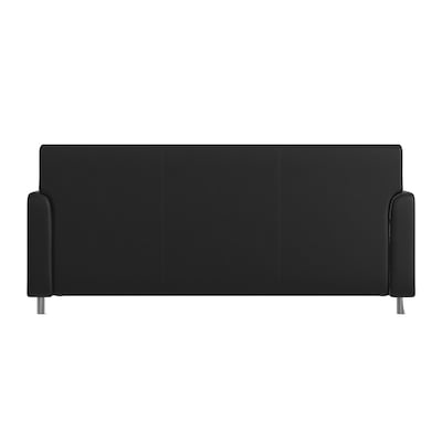 Flash Furniture Agent LeatherSoft Reception Sofa, Black/Chrome Legs (BT827U3BKCHR)