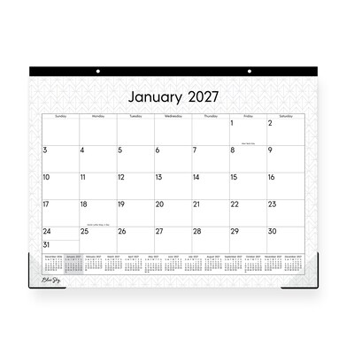 2027 Blue Sky 17 x 22 Monthly Desk Calendar, Black/White (160977)