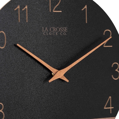 La Crosse Clock 12" Dark Sierra Wood Analog Quartz Wall Clock (404-3630C)