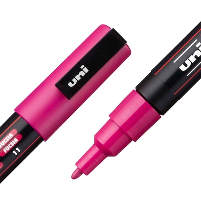 POSCA PC-3M Water Based Paint Marker, Fine Bullet Tip, Fuchsia, 3/PK (UBCPC3MFUCHSIA-3)