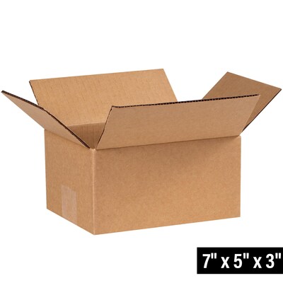 7 x 5 x 3 Shipping Boxes, 25/Bundle (753)