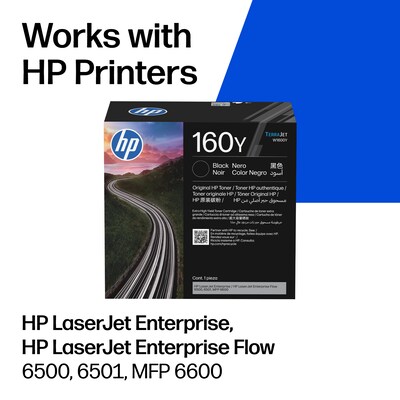 HP 160Y Black Extra High Yield Toner Cartridge, Prints Up to 38,000 Pages (W1600Y)