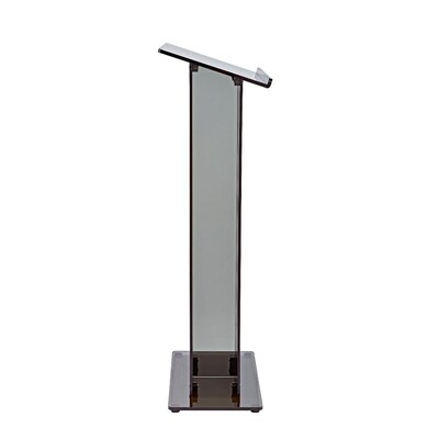 AdirOffice 47" Speaker Podium Lectern, Transparent Black (661-02-BLK-PKG)