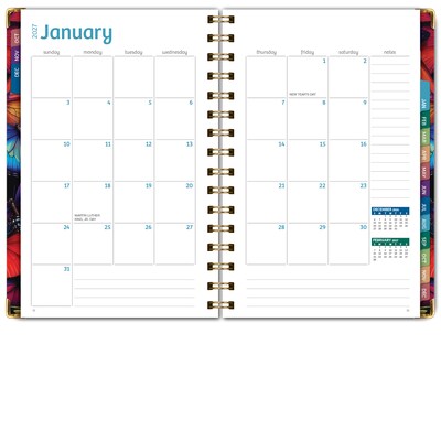 2027 Excello Brands 6" x 8" Weekly & Monthly Standard Planner, Paperboard Cover, Colorful Butterflies (FSHN-CY27-58-58)