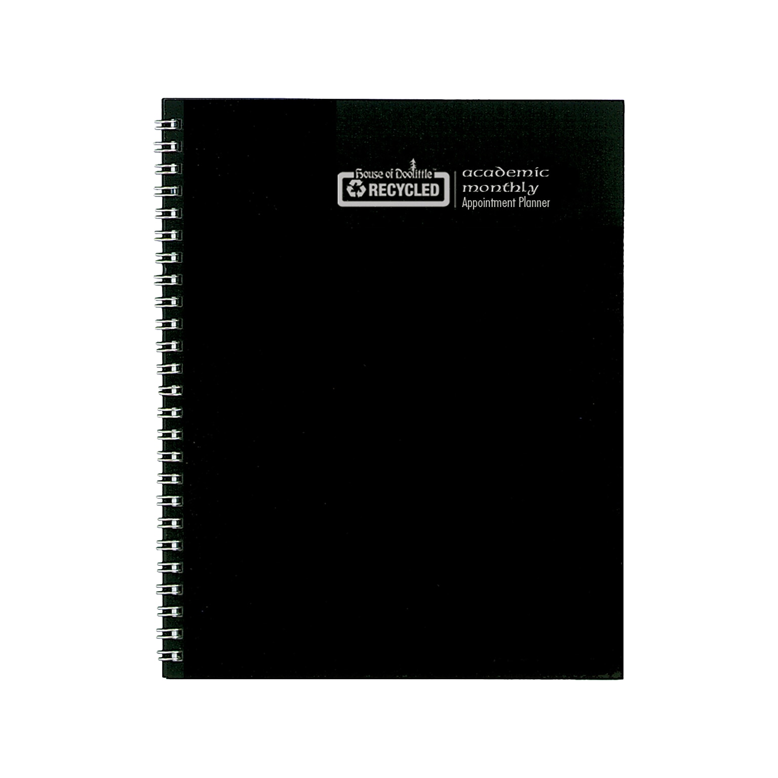 2024-2025 House of Doolittle 8.5 x 11 Academic Monthly Planner, Leatherette Cover, Black (26302-25)