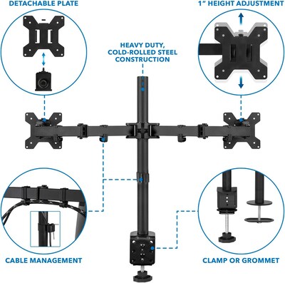 Mount-lt! Adjustable Full Motion Monitor Arm Mount, Up to 32" Monitor, Black (MI-2752L)