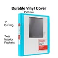 Staples® Standard 1 3 Ring View Binder with D-Rings, Teal (58652)