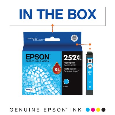 Epson T252XL Cyan High Yield Ink Cartridge   (EPST252XL220S)