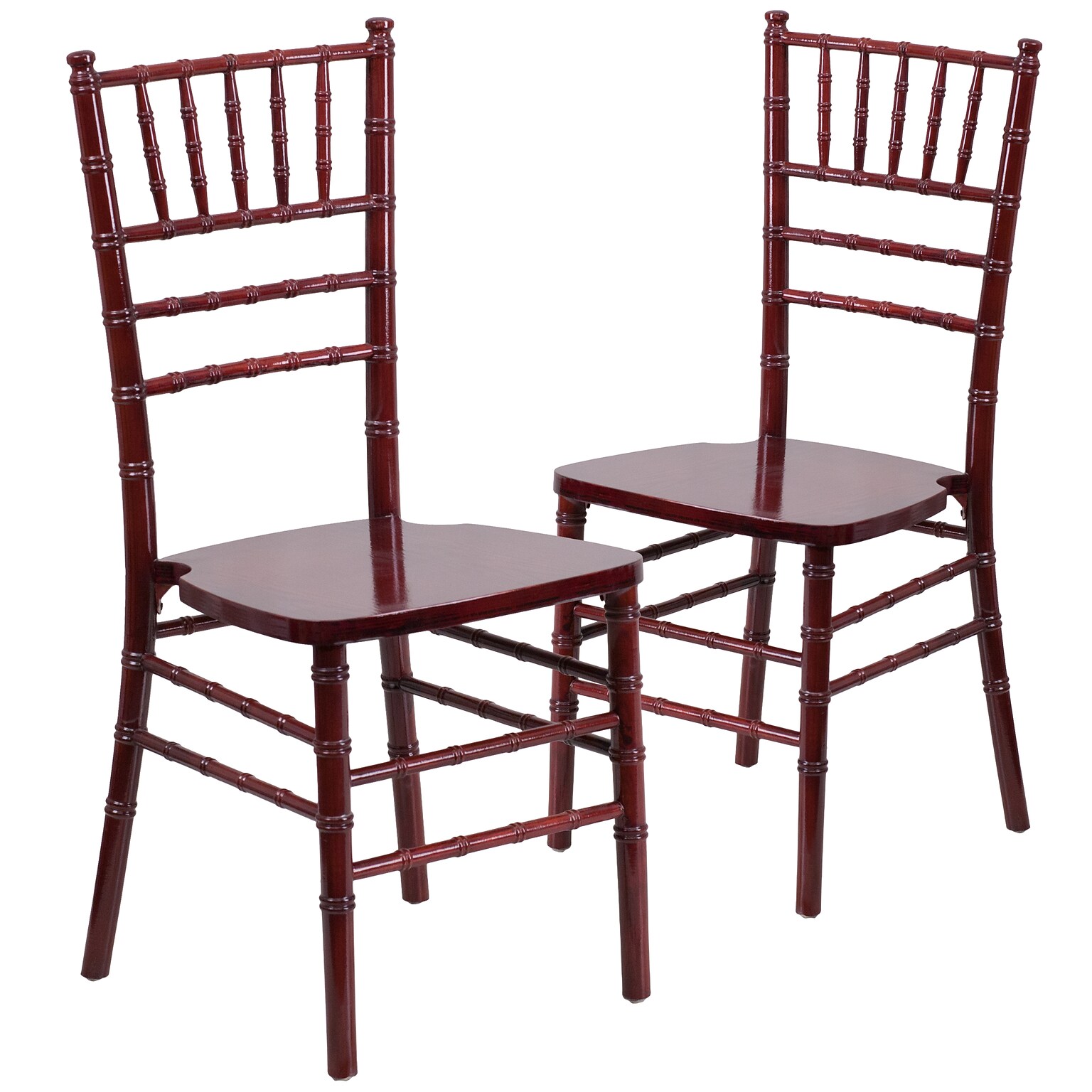 Flash Furniture HERCULES Series Wood Chiavari Chair, Mahogany, 2 Pack (2XSMAHOGANY)