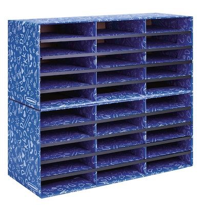 Bankers Box Classroom collection, 30-Compartment Literature Organizers, 28.5" x 12.375", Blue (3384401)