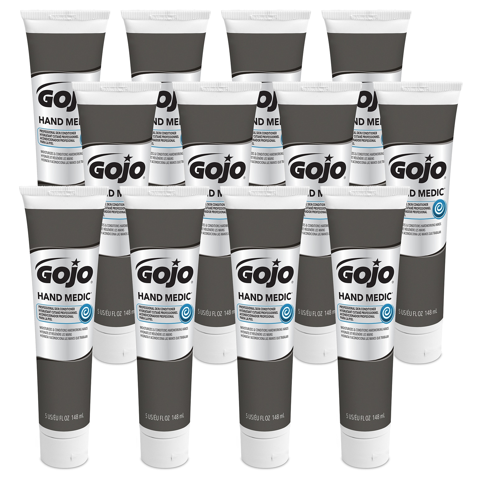 GOJO HAND MEDIC Professional Skin Conditioner, Fragrance Free, 5 fl oz Portable Squeeze Tube, 12/CT (8150-12)