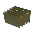 Quill Brand® Reinforced 5-Tab Box Bottom Hanging File Folders, 3 Expansion, Legal Size, Dark Green,