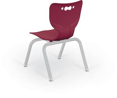 MooreCo 12 Hierarchy Student Chair with 4 Legs, Maroon/Platinum Base (703673562911)