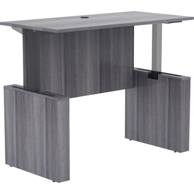 Lorell Essentials Series 60"W Electric Adjustable Standing Desk, Weathered Charcoal (LLR69572)