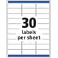 Avery Easy Peel Laser Address Labels, 1" x 2-5/8", Clear, 30 Labels/Sheet, 50 Sheets/Box   (5660)
