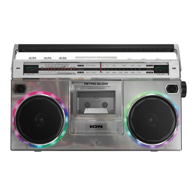 ION Retro Glow Bluetooth Boombox, Translucent (RETRGLWXUS)