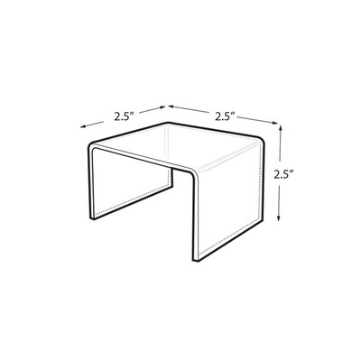 Azar Displays 2.5 Riser, Clear, 4/Pack (515328)