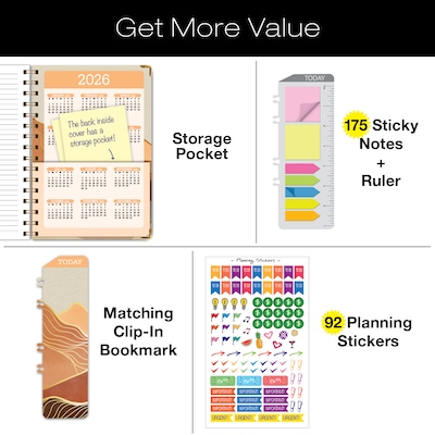 2025-2026 Global Printed Products Golden Desert 5.5 x 8 Academic Weekly & Monthly Planner, Paper C