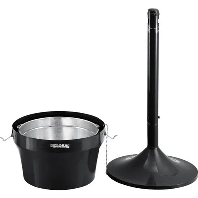 Global Industrial Steel Outdoor Ashtray, 4-1/2 Gallon, Black (641447BK)