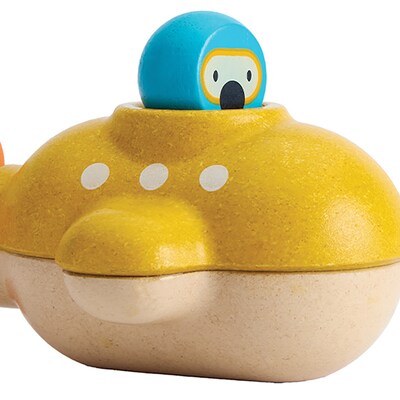 Plan Toys Yellow Submarine Bath Toy, Yellow (PTS5669)