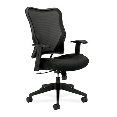HON Wave Mesh High-Back Task Chair, Synchro-Tilt, Adjustable Arms, Black Sandwich Mesh Seat (BSXVL702MM10)