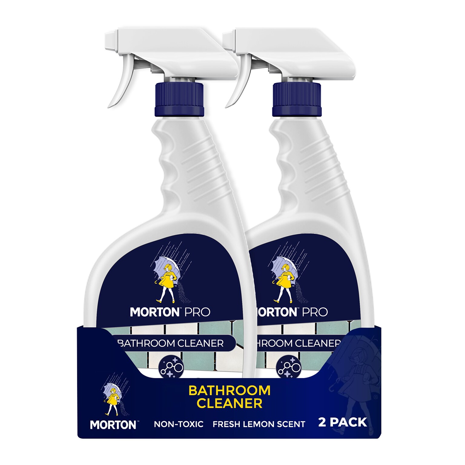 Morton Pro Nontoxic Bathroom Cleaner, Lemon Scent, 32 oz. Spray Bottle, 2/Pack (LM32BC2PK)