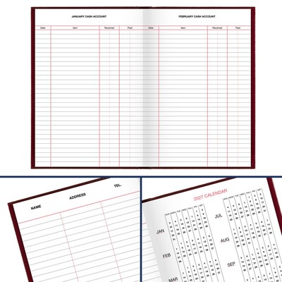 2026 AT-A-GLANCE Standard Hardcover Daily Diary, 5.75" x 8.25", Wide-Ruled, Red (SD387-13-26)