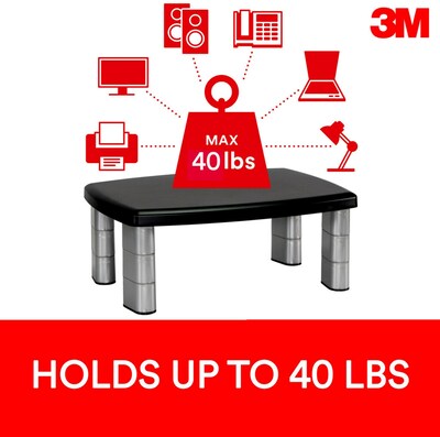 3M Adjustable Monitor Stand, Holds up to 40 lbs. Height Adjustable From 1 in. to 5 7/8 in. (MS90B)