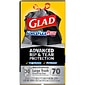 Glad ForceFlexPlus 30 Gallon Trash Bag, 5.31" x 10.06", Low Density, 0.90 mil, Black, 70/Box (70358)