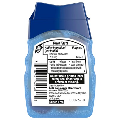 TUMS Extra Strength Smoothies Antacid Chewable Tablets, Assorted Fruit Flavors, 12 Tablets/Bottle (74060)