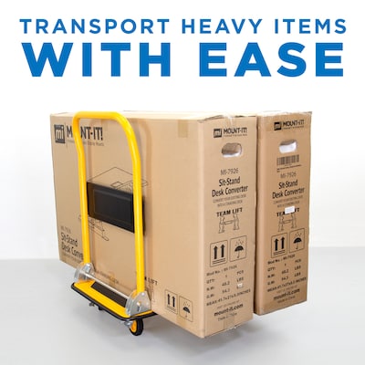 Mount-It! Foldable Flatbed with Swivel Wheels, 660 lb. Capacity, Black/Yellow (MI-921)