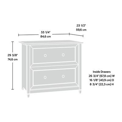 Sauder Edge Water 2-Drawer Lateral File Cabinet, Letter/Legal Size, Chalked Chestnut (418796)