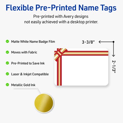 Avery Rectangle Multipurpose Labels, 2-1/3 x 3-3/8, White, 80/Pack (19479370595)