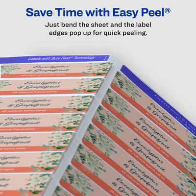 Avery Laser/Inkjet Rectangle Multipurpose Labels, 1.5" x 2.75", Matte White, 500 Labels/Box (94230)