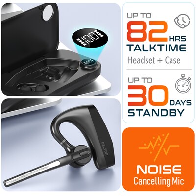 Delton K130 Wireless Noise Canceling Bluetooth Computer Earbud Headset, MS Teams, Black (DBHK130)
