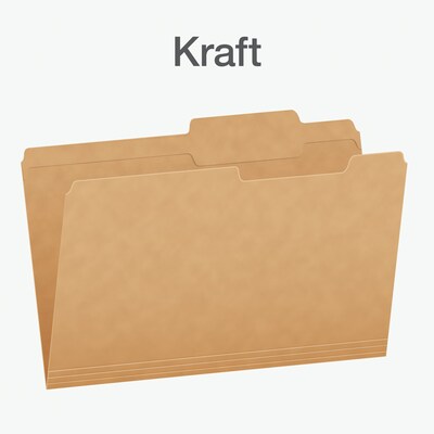 Pendaflex File Folder, 1-Tab, Legal Size, Kraft, 50/Box (1007042)