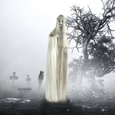 Haunted Hill Farm Life-Size Animatronic Ghost Bride (HHLADY-2FLSA)