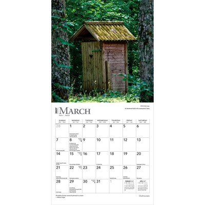 2027 BrownTrout Outhouses 7" x 7" Monthly Wall Calendar (9798330709595)