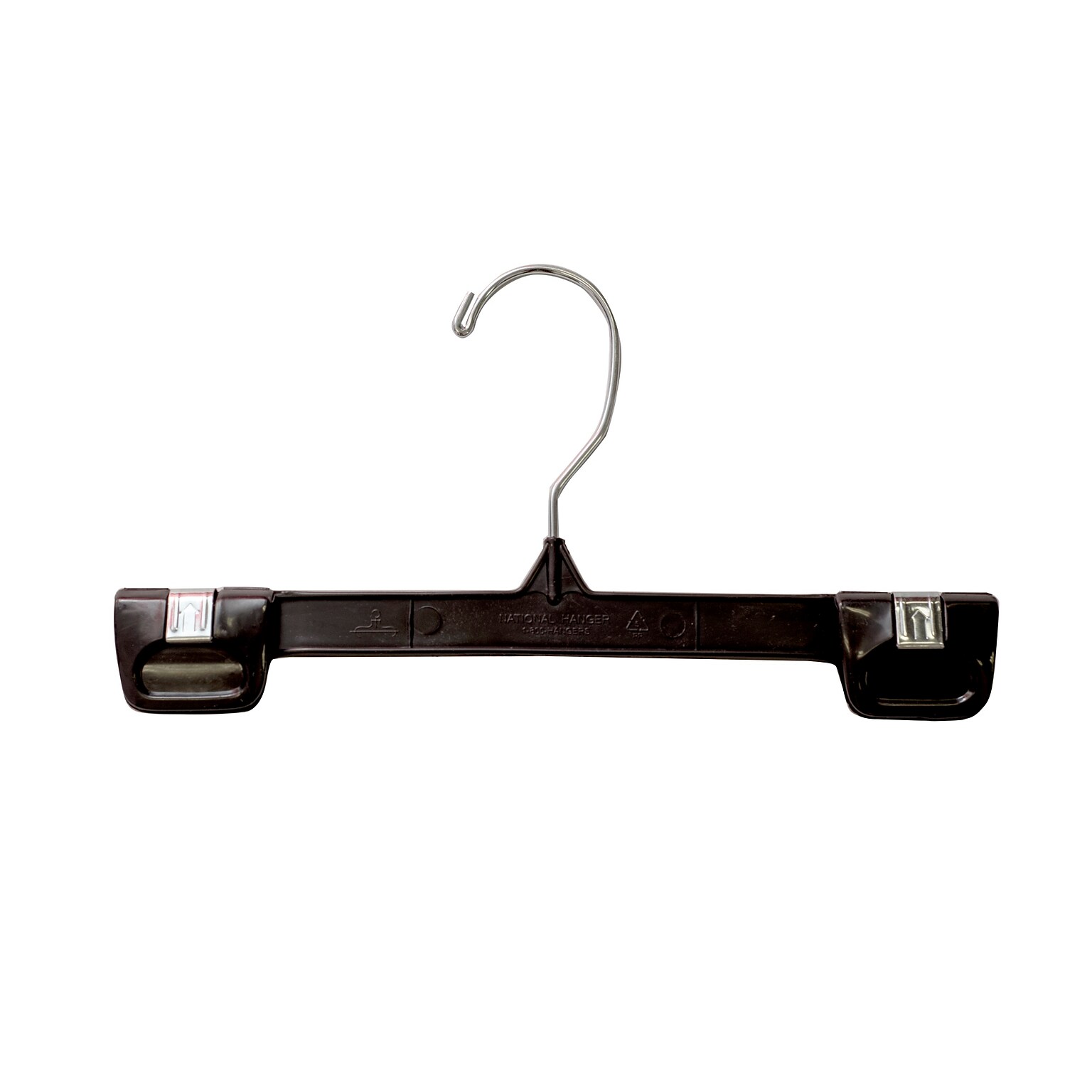 Nahanco 10 Plastic Snap Grip Skirt/Slack Hanger, Chrome Hook, Black, 200/Pack (2686-10)