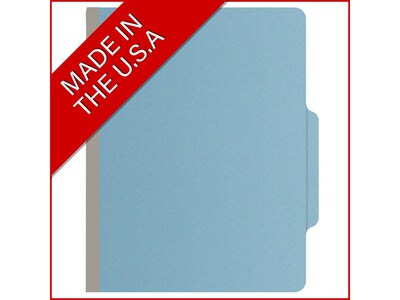 Medical Arts Press Pressboard Classification Folder, 1 Divider, 2" Expansion, Letter Size, Blue, 10/Box (DV-T42-14-3BLU)