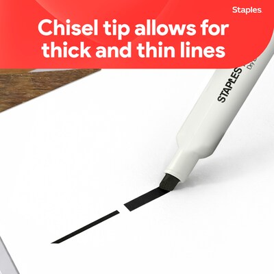 Staples Remarx Dry-Erase Markers, Chisel Tip, Black, 12/Pack (29211-CC)