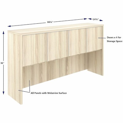 Lorell Essentials 66"W 4-Door Stack-On Hutch, Modern Elm (LLR66317)