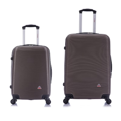 InUSA Royal 2-Piece Hardside Spinner Luggage Set, TSA Checkpoint Friendly, Brown (IUROY0SM-BRO)