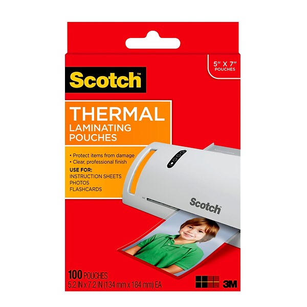 Scotch Thermal Pouches, Photo, 100/Pack (TP5903-100)