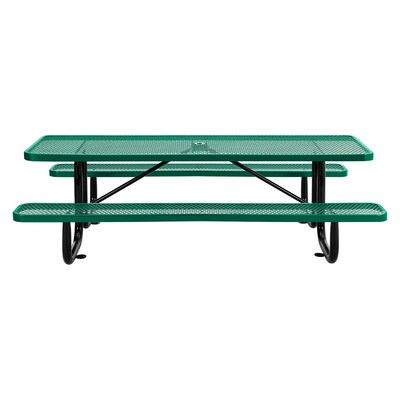 Global Industrial 8 Rectangular Picnic Table, Expanded Metal, Green (277153GN)